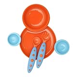 Boon Groovy Interlocking Plate & Bowl with Modware,Blue/Orange
