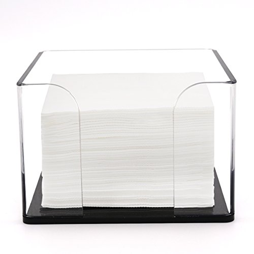 Acrylic Napkin holder,Clear Tissue Box,Bath Tissue Holder, Tissue Paper Dispenser Holder for Bathroom,Kitchen,Office,Toilet,Black-SupperAcrylic - Thumbnail 2