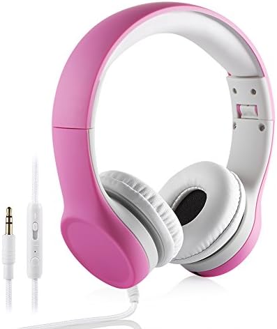 YUSONIC Over-Ear Kids Headset Volume Limited Headphones for Children (Pink)