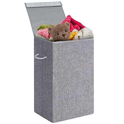 Cesto para la Colada, Cesto para Ropa Sucia 100L con Capacidad Extra Grande, Cesto para Ropa Sucia Plegable, Revestimiento de Impermeabilización de Terileno Canasta de Lavandería(gris)