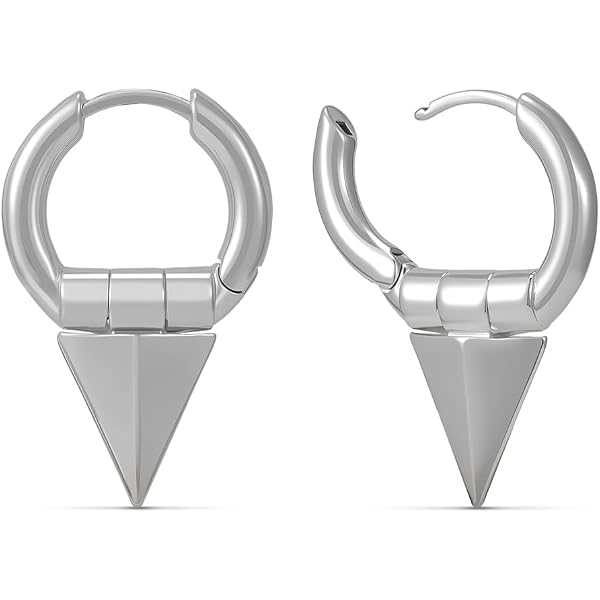 Amazon.com: Spike Punk White Gold Rhodium Solid 925 Sterling