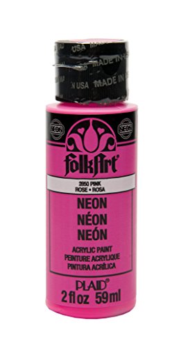 FolkArt Neon Acrylic Paint in Assorted Colors (2 Ounce), 2850 Neon Pink