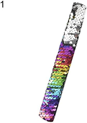 illuMMW Novelty & Gag Toys,, Magic Sequins The Mermaid Bracelets, Sequin Reversible Glitter Slap Bracelets Charms Wristband for Kids Birthday Party Supplies