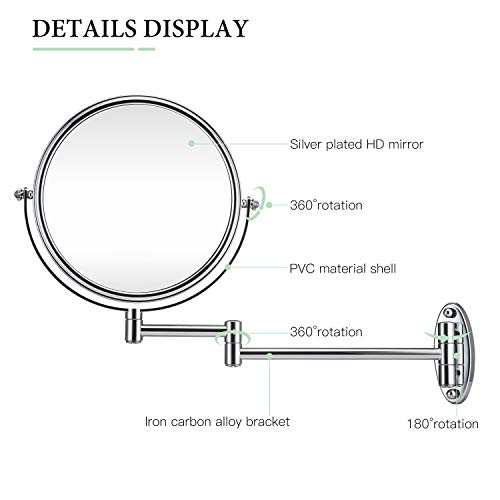 image for GloRiastar 7X Wall Mounted Makeup Mirror - Double Sided Magnifying Mak