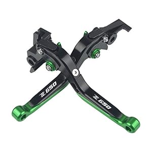 Motor CNC Aluminium Verstelbare Opvouwbaar Rem Koppeling Hevels voor Z650 Z 650 2016-2018-Zwart+Zwart+Groen+Groen