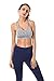 QUEENIEKE Women's Light Support Double-T Back Wirefree Pad Yoga Sports Bra Size M Color Light Grey Space Dye