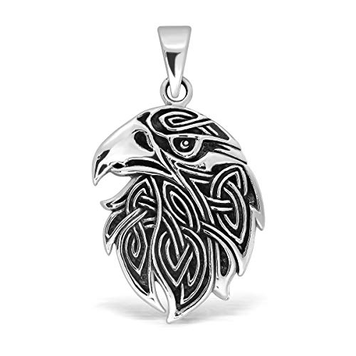 WithLoveSilver Colgante de cabeza de águila calva americana con dije de plata de ley 925