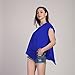 Fashion Story Women Casual T-Shirt Short Sleeve Chiffon Top Crew Loose Blouse Bat Sleeve
