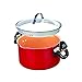 Red Copper Better Pasta Pot + Veggetti by BulbHead, Locking Handles and Straining Lid