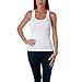 Sofra Women's Tank Top Cotton Ribbed White Medium