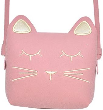 Fineder Little Girls Purses, Mini Pink Cute Cat Shoulder Crossbody Bag Coin Wallet for Kids,Toddler,Girls