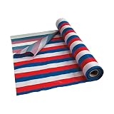 Red White and Blue Striped Tablecloth Roll for Fourth of July (100 ft)