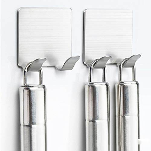 Ankola Vacuum Adhesive Hooks 2-32 pcs Strong Self Adhesive Stainless Steel Hooks Hanger for Shower Keys Bags Bathroom Kitchen (Silver/16 pc)