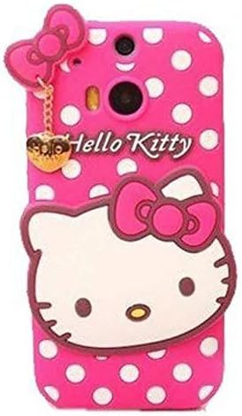 HTC One M8 Case,HTC One M8 Hello Kitty Silicone Case,Bat King 3D Cute Cartoon Hello Kitty Soft Silicon Gel Rubber Case Cover Skin for HTC One M8(Hello Kitty Blue)