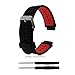 ZSZCXD Soft Silicone Replacement Watch Band for Garmin Forerunner 235/220 / 230/620 / 630/735 Smart Watch (02 Black & Red)