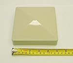 USA Premium Store 2 pcs 5" PVC Fence Post Flat Pyramid Caps Tops Vinyl Sand Tan