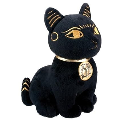 Black and Gold Bastet Cat Kitten Egyptian Stuffed Plush Doll
