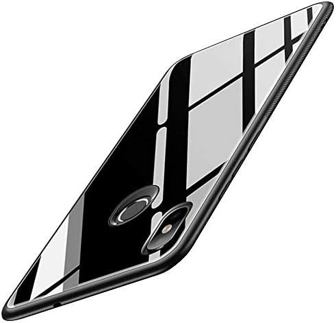 Norby Luxurious Toughened Glass Back with Shockproof TPU Side Bumper Back Case Cover for Xiaomi Redmi Note 7 / Note 7 Pro (Black)