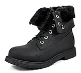 DREAM PAIRS Womens Winter Faux Fur Lined Collar Rubber Outsole Snow Ankle Boots Booties