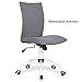 Amolife Home Office Desk Chair Computer Chair with Removable Arms and Wheels Mid Back Cloth Morden, Heather Grey