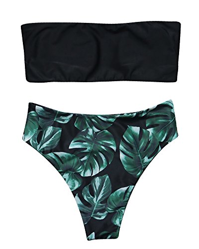 1 RUUHEE+Bandeau+Tropical+Strapless+Swimsuits