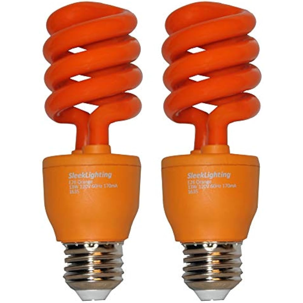 13 Watt Orange Spiral CFL Light Bulb UL Approved 120 Volt, E26