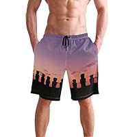 KGuanJi Easter Island Moai Statue XXL Men Swim Trunk Boardshorts Beach Short Swimwear Bottom Beachwear
