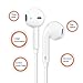 Headphones, 4Pack Earbuds Earphones with Built-in Mic for iPhone 6/6 Plus,6s/6s Plus,iPhone SE 5s 5c,iPad/iPod, Smartphone and Other Devices with 3.5mm Audio Port(The 4th Generation White)