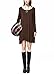 I2crazy Women's Casual Swing Plain Long Sleeve Simple T-shirt Loose Dress(Coffee XL)