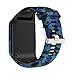 PATROHOO Bands for Tomtom Runner 2/3 Strap,Compatible with Spark 3/Golfer2/Adventurer,Rubber Replacement Band for Screen Protector-GPS Smart Watch Accessories.(Blue Camouflage)