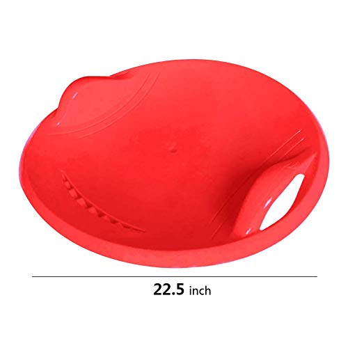 HLovebuy Sleigh Snow Sled, Children's Snow Saucer Sleds Tube Skiing Tools, Plastic Toboggan Snow Sled with Pull Rope for Kids Adult Grass Skiing/Sand Boarding/Skiing