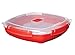 Sistema Microwave Collection Plate with Removable Steaming Rack, Large, 44.6 oz./1.3 L, Red