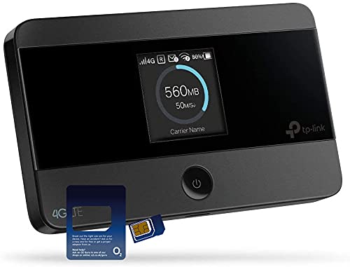 TP-Link M7350 4G Cat4 LTE Mobile WiFi with O2 Data SIM Card Bundle