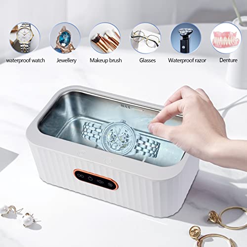 Ultrasonic Cleaner, Ultrasonic Eyeglass Cleaner, 45 KHz Professional Ultrasonic Cleaning Machine with 4 Cleaning Modes, 400 ml Household Ultrasonic Cleaner for Glasses Jewellery Watches Dentures