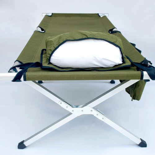 Earth Products Jamboree Military Style Folding Cot with Free Side