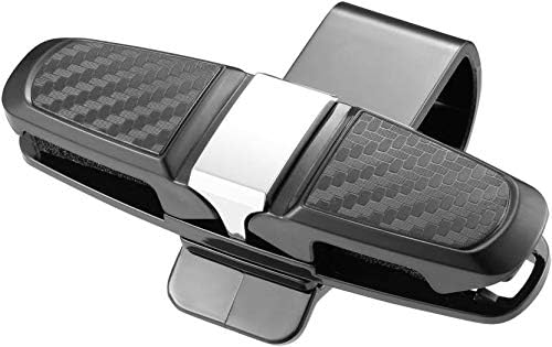 Roy Car Sun Visor Glasses Clip Holder 180 Degree Rotation and Carbon Fibber Design Finish Black Car Sunglass Clip Holder for Range Rover