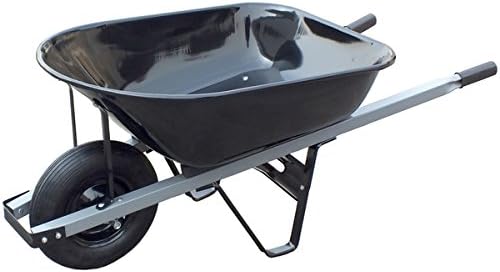 United General WH89693 6 Cubic Feet 18 Gauge Steel Tray Contractor Wheelbarrow