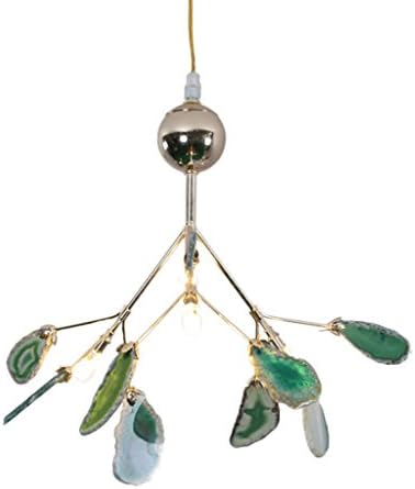 Hanging Ceiling Lamps Ceiling Light Fitting LOFT Postmodern Minimalist Style 4 Chandelier, Wrought-Iron Agate Ceiling Light, Indoor Dessert Shop Pendant Lamp,LED (Color : B)