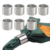 mDesign Napkin Rings for Home, Kitchen, Dining Room - Pack of 8, Brushed Stainless Steel