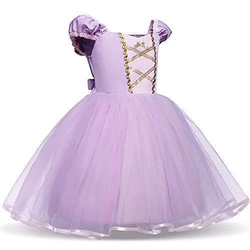 Rapunzel Dress Princess Dress for Toddler Baby Girls with Headband 18-24 Months(90CM)