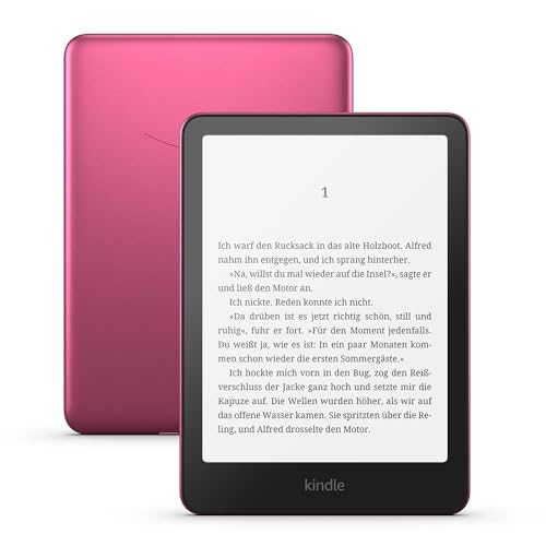 Amazon Kindle Paperwhite Signature Edition (neueste Generation) – Unser schnellster Kindle, mit Frontlicht mit automatischer Anpassung und kabellosem Aufladen – 32 GB – rosa metallic
