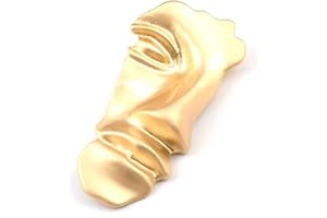 QUREZA Fashion Cool Gold Plated Mask Brooch Pin Human Face Metal Badge Lapel Pin Coat Suit Collar Accessories Brooch for Men Party Gift Hats Bag Accessories European and American Cold System