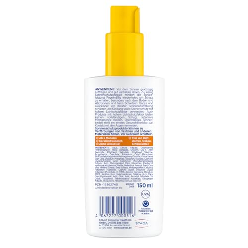 Spray protettivo solare per pelli sensibili dei bambini, SPF 50+: crema solare per bambini e neonati a partire dai 6 mesi, nutriente, extra impermeabile, con protezione cellulare 4 volte, 150