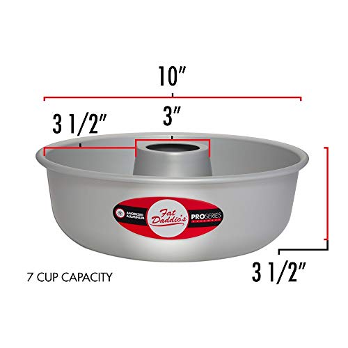 Fat Daddio's Cake RMP-10 Anodized Aluminum Ring Mold Pan, 10 x 3.5 Inch, Silver, 10 x 3 1/2 Inch,