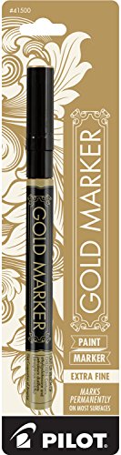 Pilot Gold Metallic Permanent Paint Marker, Extra Fine Point, 6-PACK(41701)