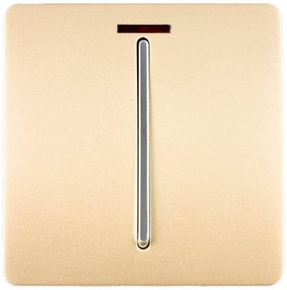 Trendi Switch Screwless Artistic Modern Decorative Glossy Double Pole 45 A Cooker Switch Control Unit Inc Neon Indicator for Indoor Use in Champagne Gold
