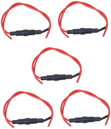 Pixnor 5pc 5mm 20mm 250V 10A Glass Tube Fuse Holder Inline Screw Type Cap