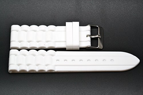 24MM WHITE RUBBER WATERPROOF SPORT DIVER WATCH BAND STRAP FITS FOSSIL NATE