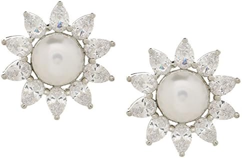 Somma 925 BIS HALLMARKED Silver Rhodium Plated Made with Swarovski Zirconia Earrings for Women
