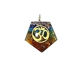 WholesaleGemShop 7-Chakra Orgone OM Pendant With Chakra Stones